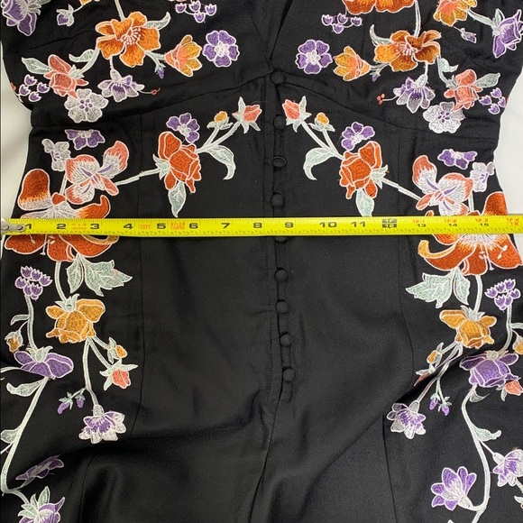 ASOS Black & Orange Flutter Sleeve Elegant Colorblock Style Jumpsuit Size 6 - Picture 11 of 12